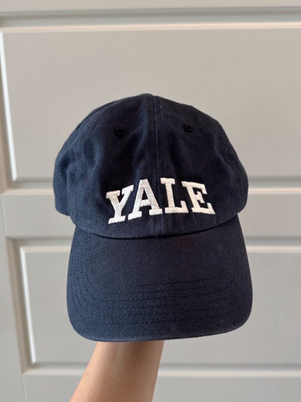 Yale Embroidered Baseball Cap Dark Navy Blue